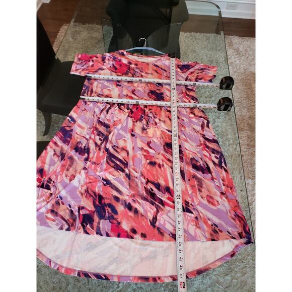 LOGO by Lori Goldstein Dress Women 2X Multicolor Midi Stretch Soft Knit Casual - Picture 13 of 15